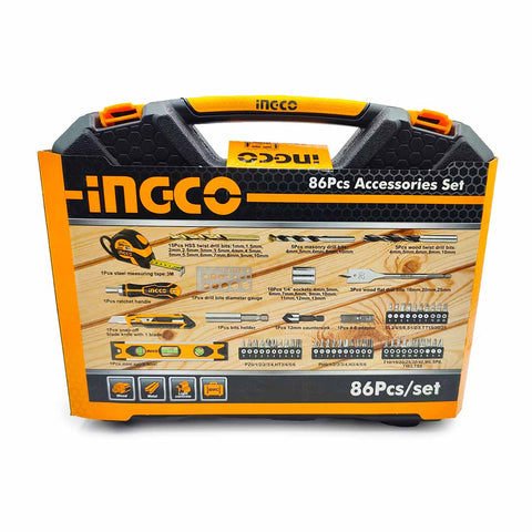 aligetta Set Attrezzi Ingco - Inclusi prese da 10", adattatore, manico a cricchetto e svasatore per soddisfare ogni esigenza di lavoro.