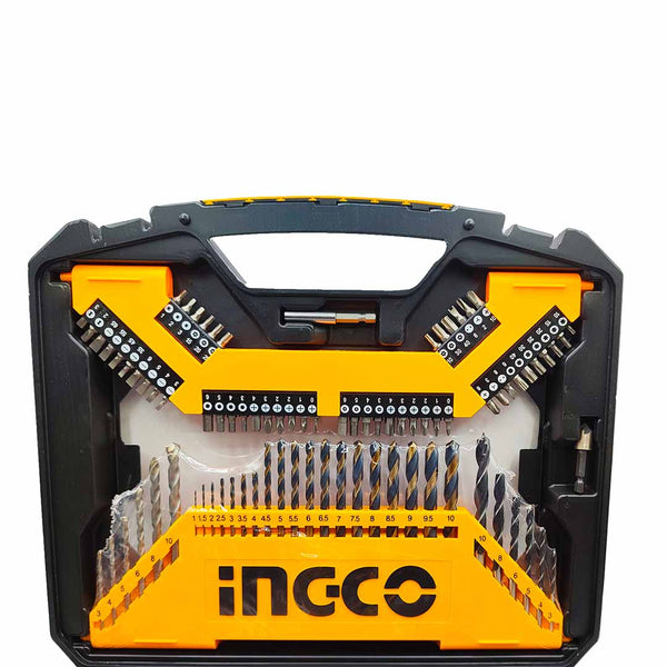 Valigetta Attrezzi Ingco - Include puntes per muratura da 3mm a 10mm, puntes HSS da 1mm a 10mm e puntes per legno da 3mm a 10mm.