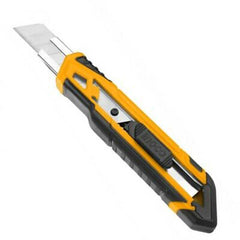 Il cutter Ingco è uno strumento affidabile per tagli precisi. La sua lama misura 18x100mm, perfetta per affrontare diverse superfici di taglio.  Immagine: Lama di precisione 18x100mm