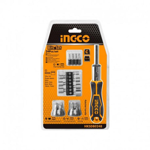 Il cacciavite Ingco è dotato di 24 punte magnetiche intercambiabili. Realizzato in acciaio resistente, è ideale per lavori fai da te e professionali.