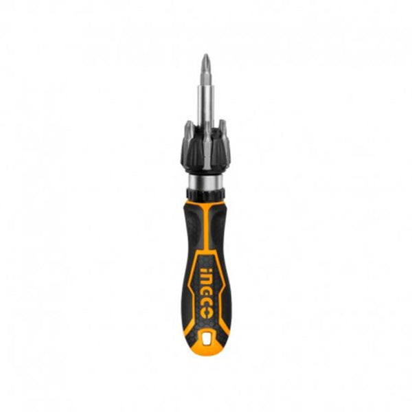 Il cacciavite a cricchetto Ingco è dotato di 7 teste intercambiabili da 30 mm. Ideale per lavori fai da te e professionali. Resistente e pratico.