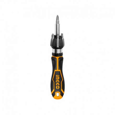 Il cacciavite a cricchetto Ingco è dotato di 7 teste intercambiabili da 30 mm. Ideale per lavori fai da te e professionali. Resistente e pratico.