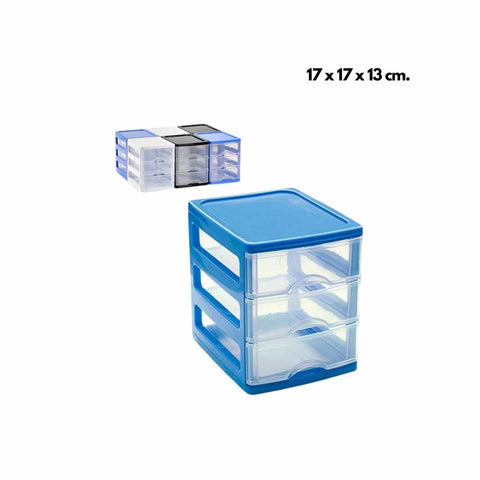 Cassettiera in Plastica con 3 Cassetti Trasparenti - Organizzazione Casa