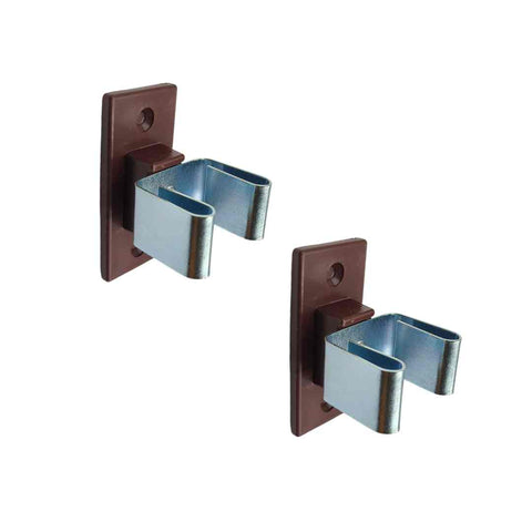 Appendi Scopa e Mop Autoadesivo e Fissaggio a Parete (Marrone - 2 pz.) - Acciaio e PVC Resistente