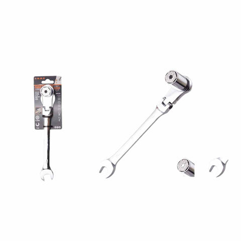 Design 2-in-1 con bussola e chiave inglese.