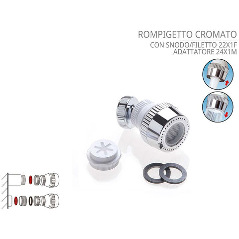 Rompigetto snodato a 360 gradi con adattatore incluso.