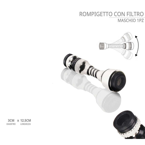 Flusso d'acqua uniforme grazie all'aeratore monogetto.