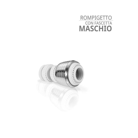 Rompigetto cromato per rubinetto con doppio snodo.