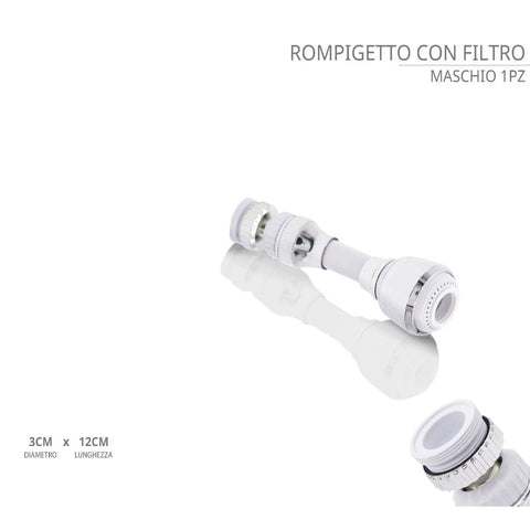 Rompigetto flessibile per rubinetto con testa snodabile.