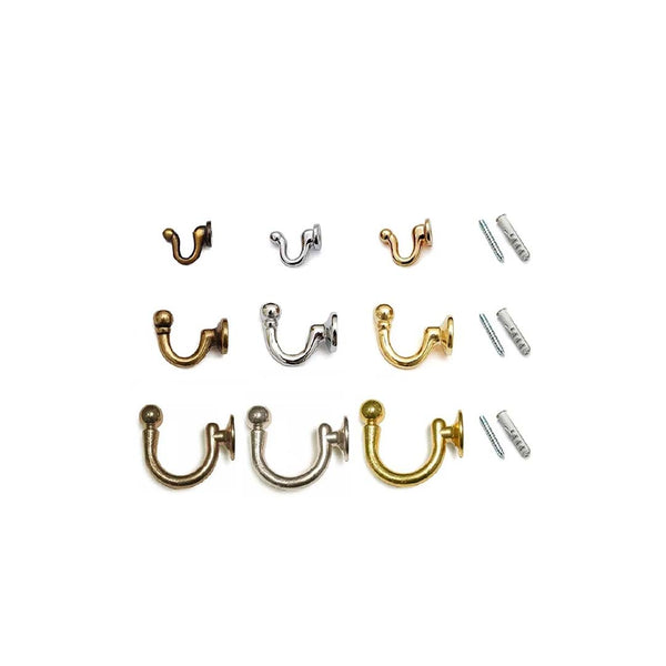 Gancio in ottone per tenda con tassello incluso - 1pz Gancio in ottone per tenda con tassello incluso - 1pz