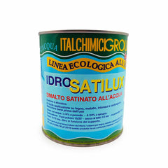 Idrosatilux Smalto satinato all'acqua per esterni ed interni Bianco 750 ml.  Italchimici Group 