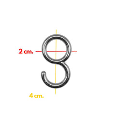 Dimensioni Ganci per Tende Anello Chiuso per Bastone Tende (Confezione 5 pz.) 'Esse Chiuso' - Finitura Lucida (Colori Vari)